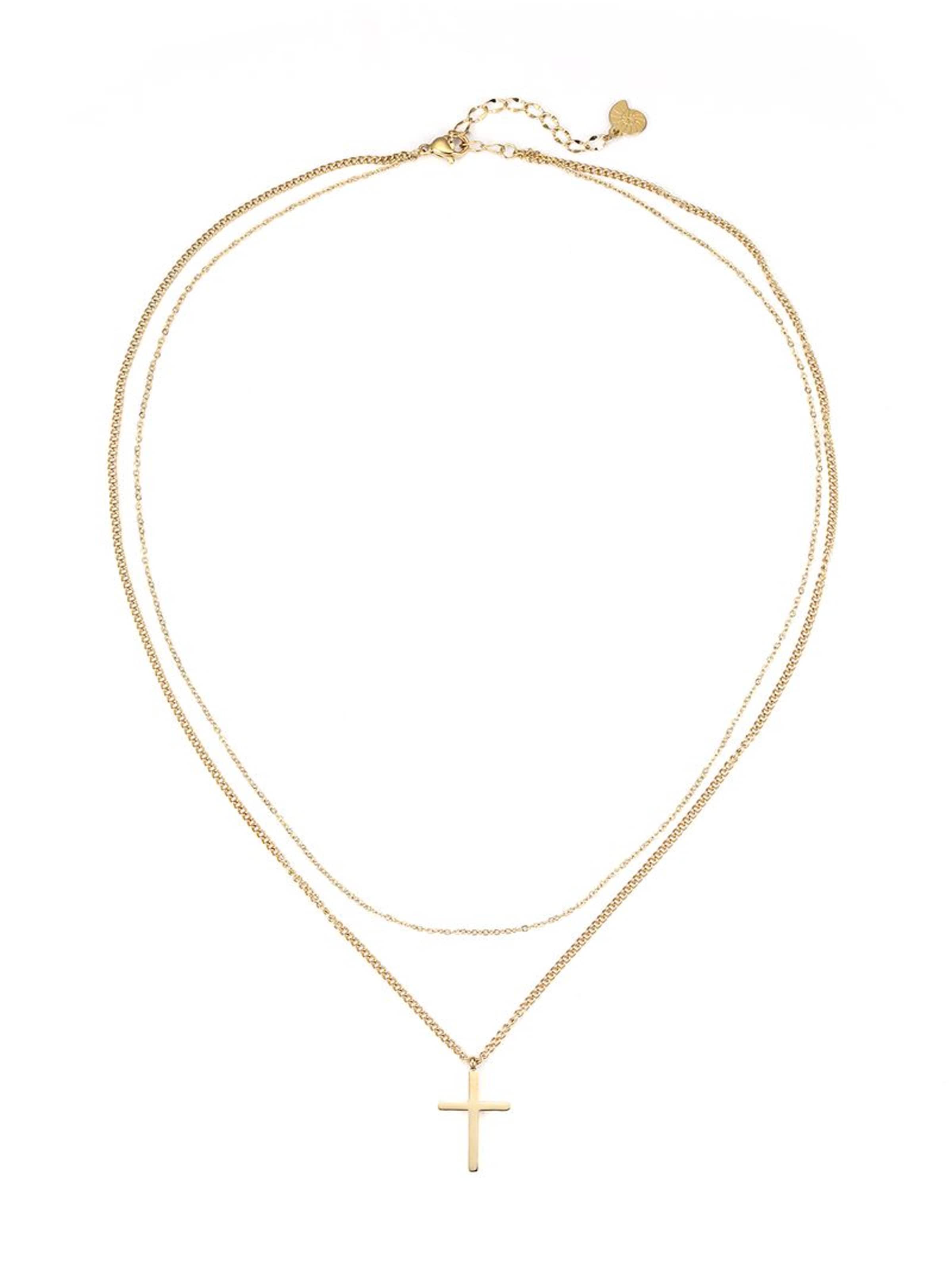 Hey Happiness - Cadena 'Valor Cross' en oro: frente