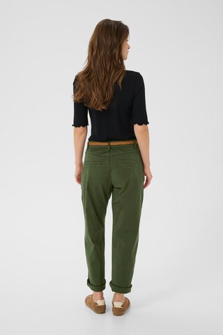 Cream Regular Trousers 'Lorraine' in Green