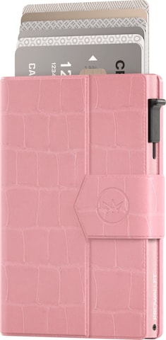 Prowallet Wallet 'Pasjeshouder Plus Croco' in Pink: front
