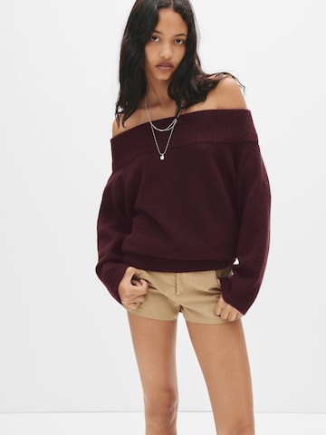 Pull&Bear Sweter w kolorze czerwony