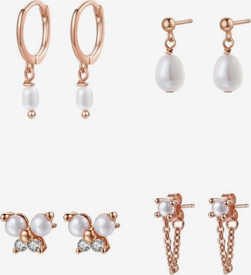 Hey Happiness - Pendientes 'Pearl Quartet' en oro: frente