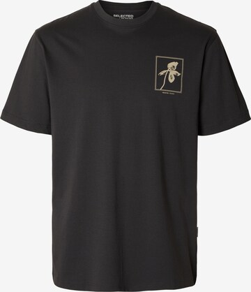 T-Shirt 'RELAX' SELECTED HOMME en gris : devant