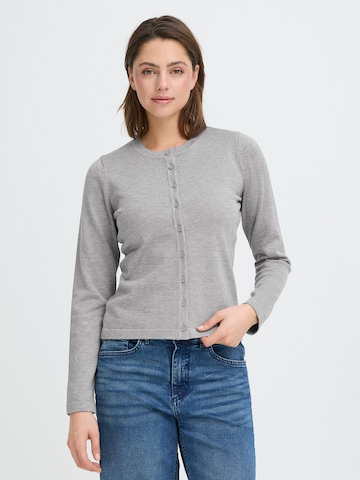 ICHI Strickjacke 'IHLULS' in Grau: Vorderseite