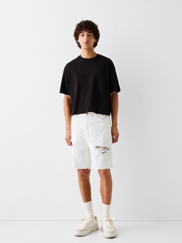 Bershka Loosefit Farmer - fehér