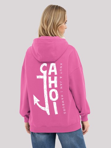 Sweat-shirt 'Knut & Jan Scribble Logo Weiss' F4NT4STIC en rose