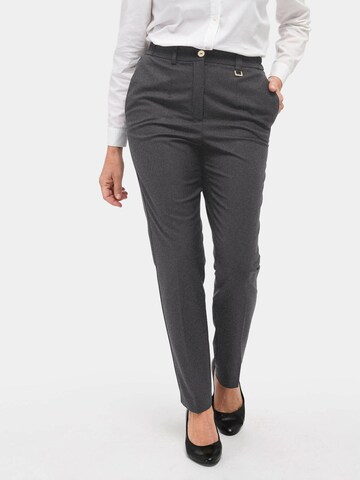 Coupe slim Pantalon 'Anna' Goldner en gris : devant