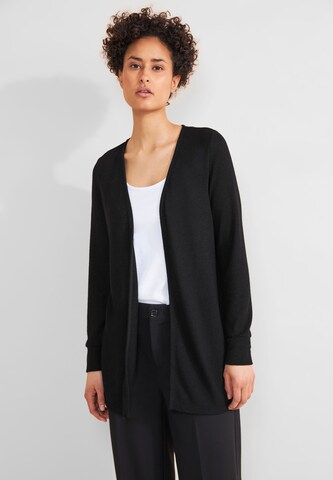 STREET ONE Knit Cardigan in Black: front