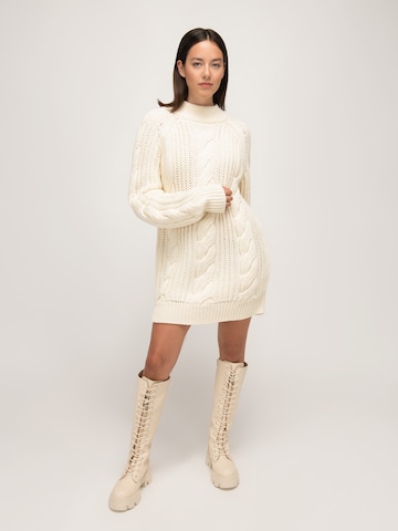 UNFOLLOWED x ABOUT YOU Knitted dress 'HEATHER' in Beige: front