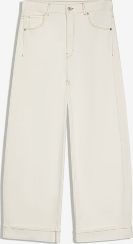 Wide leg Jeans de la Bershka pe bej: față