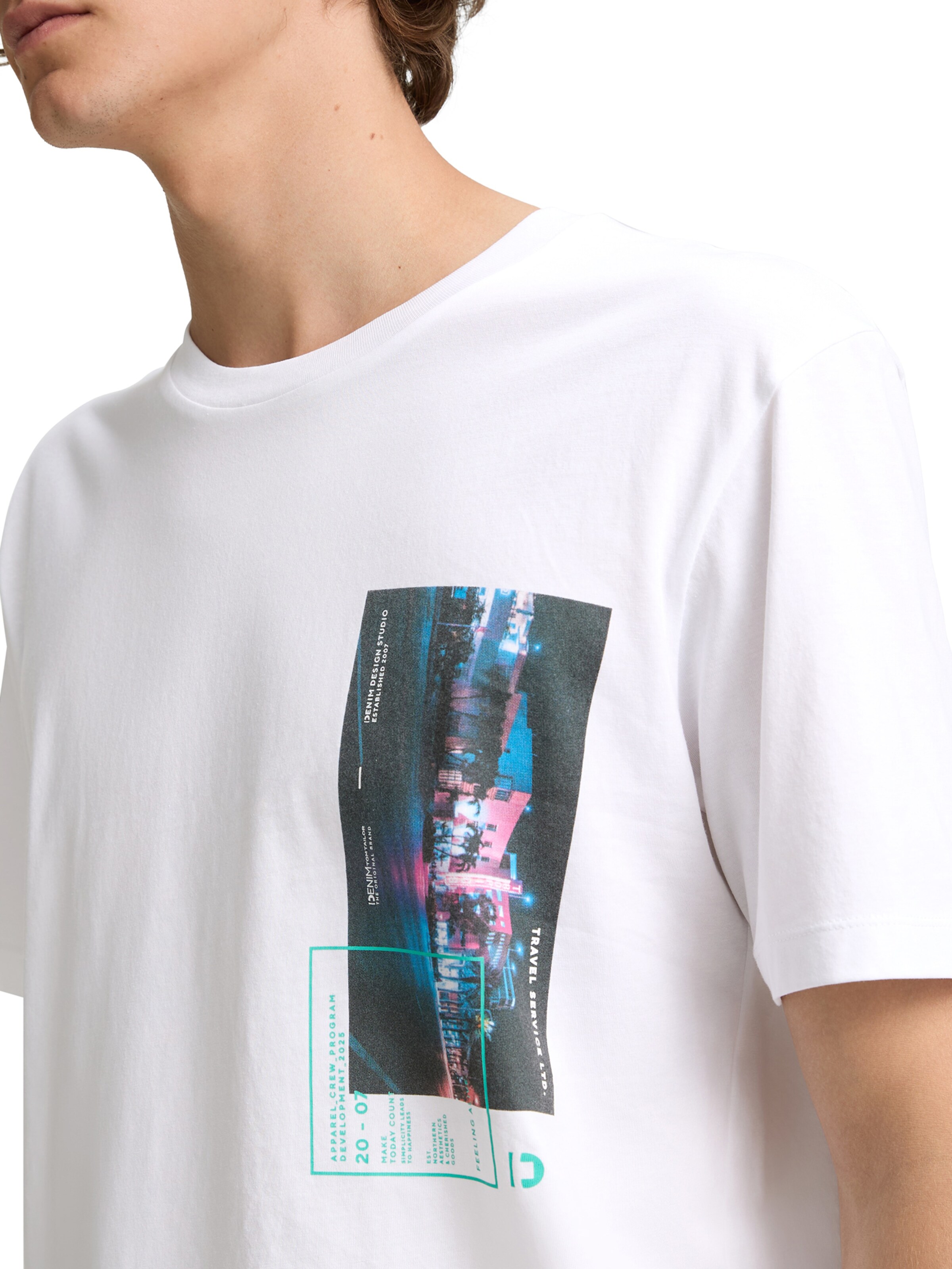 TOM TAILOR DENIM Póló - fehér