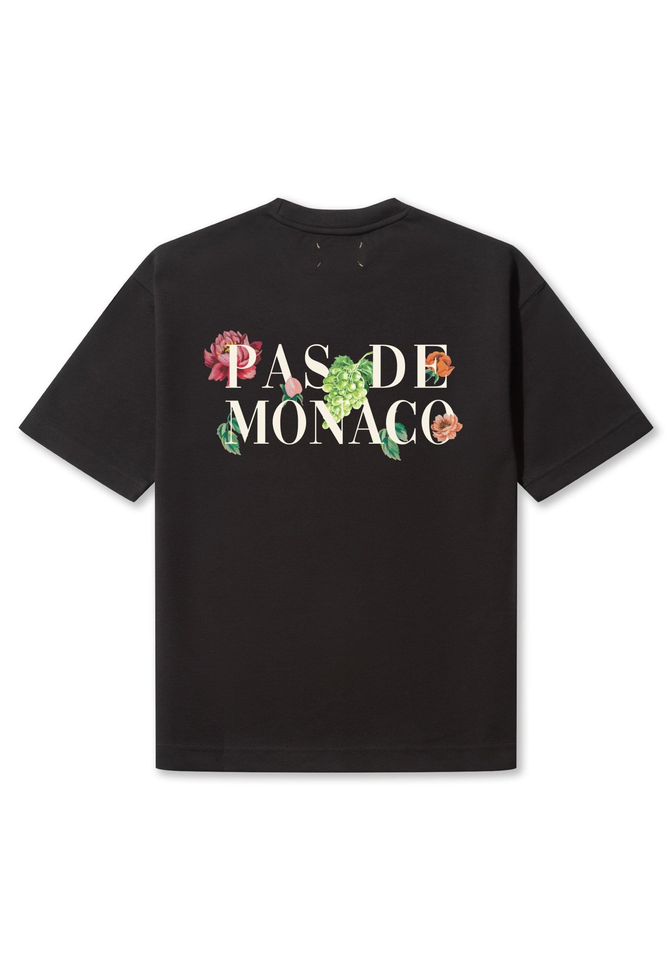 Maglietta 'FLORALE' di Pas De Monaco in nero