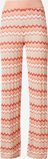 VILA Pantalon 'EMBER' en beige / orange / rouge / blanc, Vue avec produit