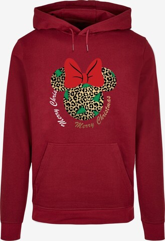 ABSOLUTE CULT Sweatshirt 'Minnie Mouse - Leopard Christmas' in Red: front