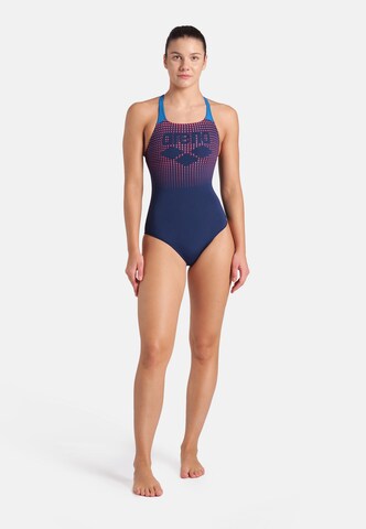 ARENA Bralette Swimsuit 'Foggy Dots' in Blue