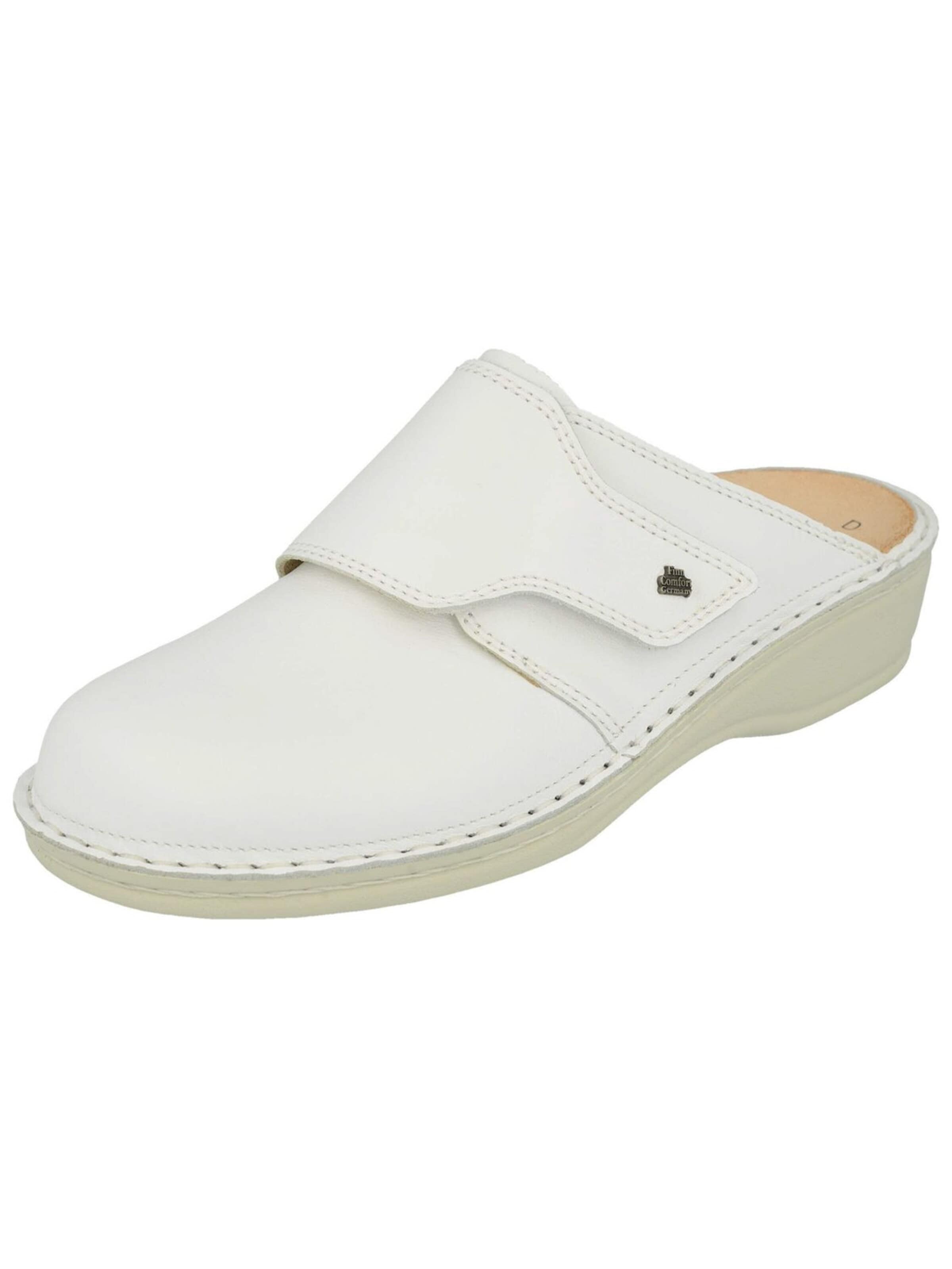 Finn Comfort - Zapatos abiertos 'Pantolette Damen 02526 001000 Echtleder in weiß' en blanco: frente