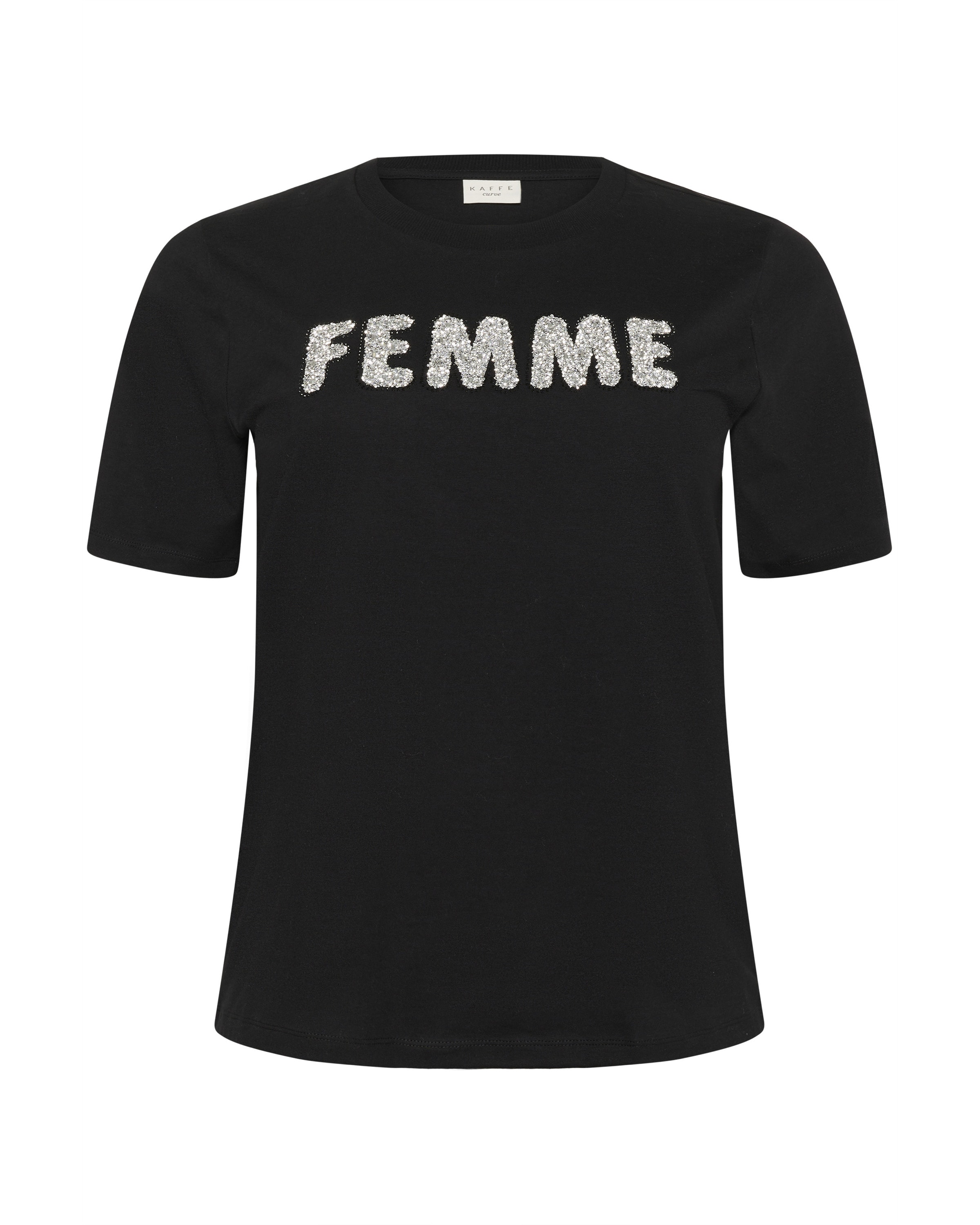 KAFFE CURVE Póló 'Ariana' - fekete: elől