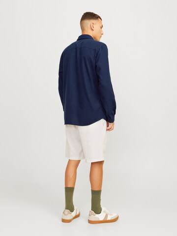 JACK & JONES Slim fit Button Up Shirt 'JJJOSHUA' in Blue