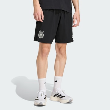 ADIDAS PERFORMANCE Loosefit Sportbroek 'Deutschland Tiro' in Zwart: voorkant