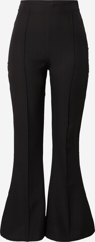 Missguided Flared Trousers 'SPLIT' in Black: front