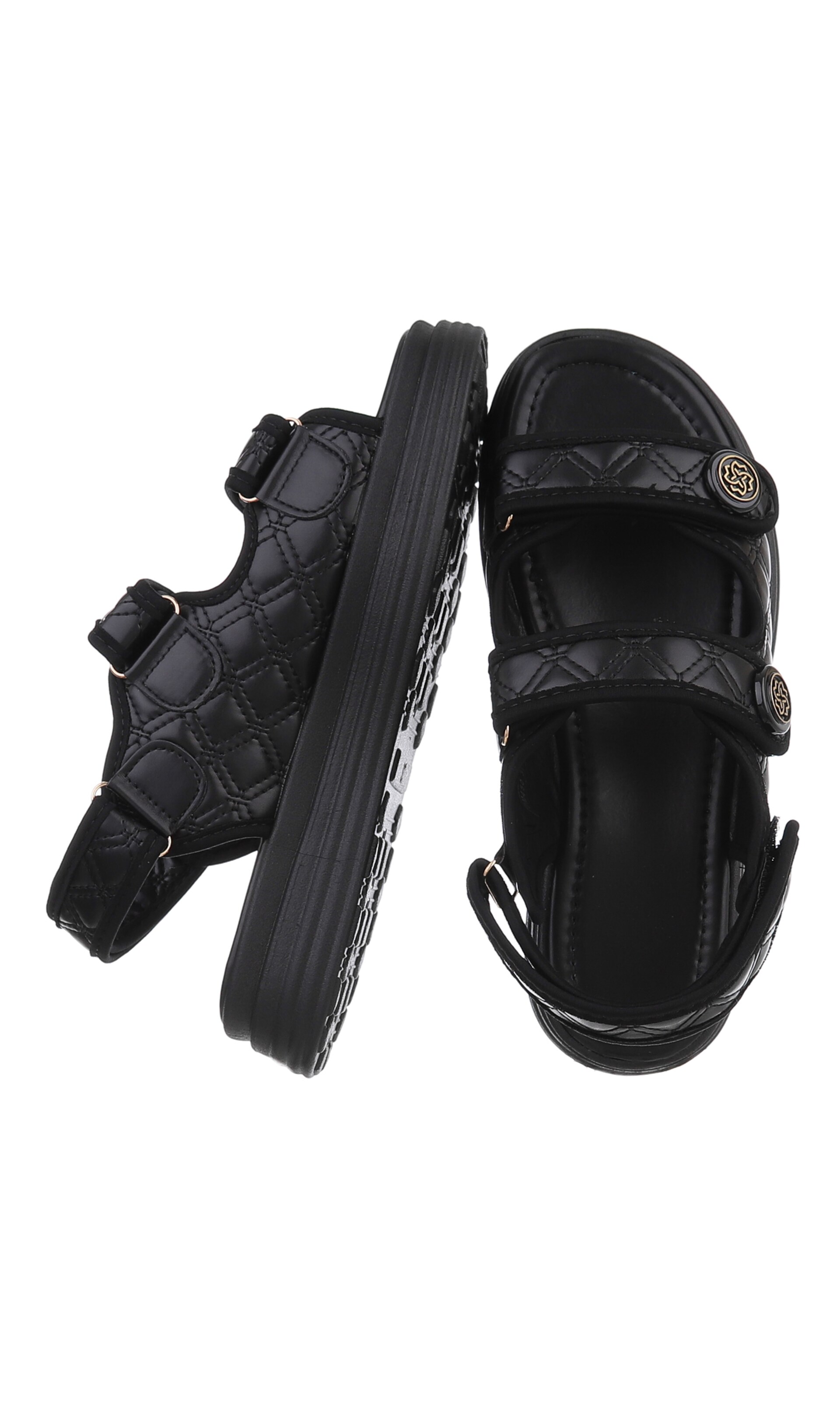 Ital-Design Strap Sandals in Black