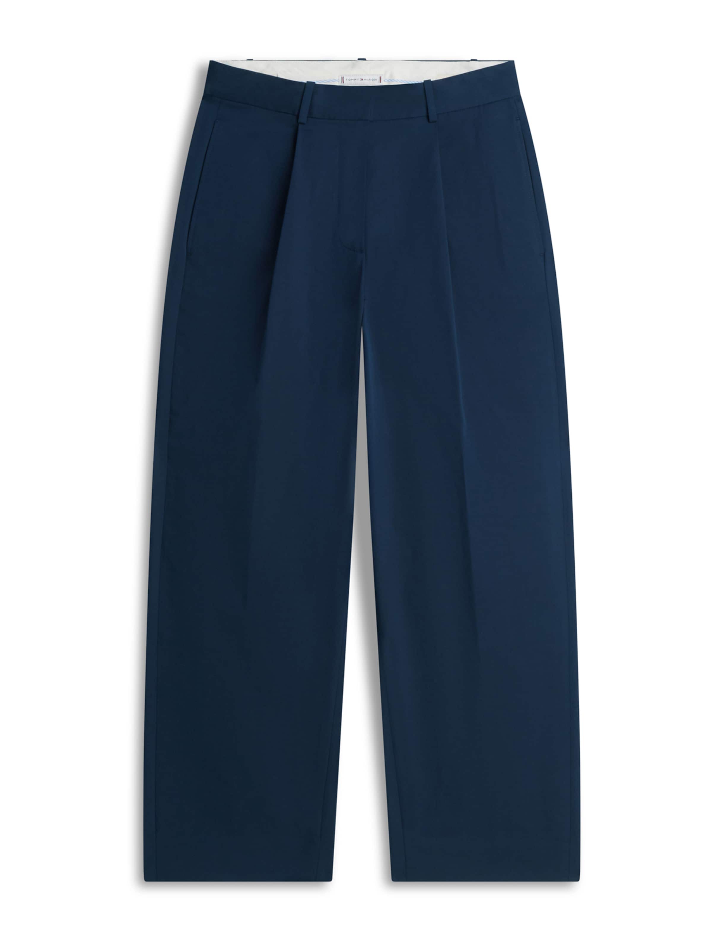 TOMMY HILFIGER Ohlapna forma Hlače z naborki | modra barva: sprednja stran