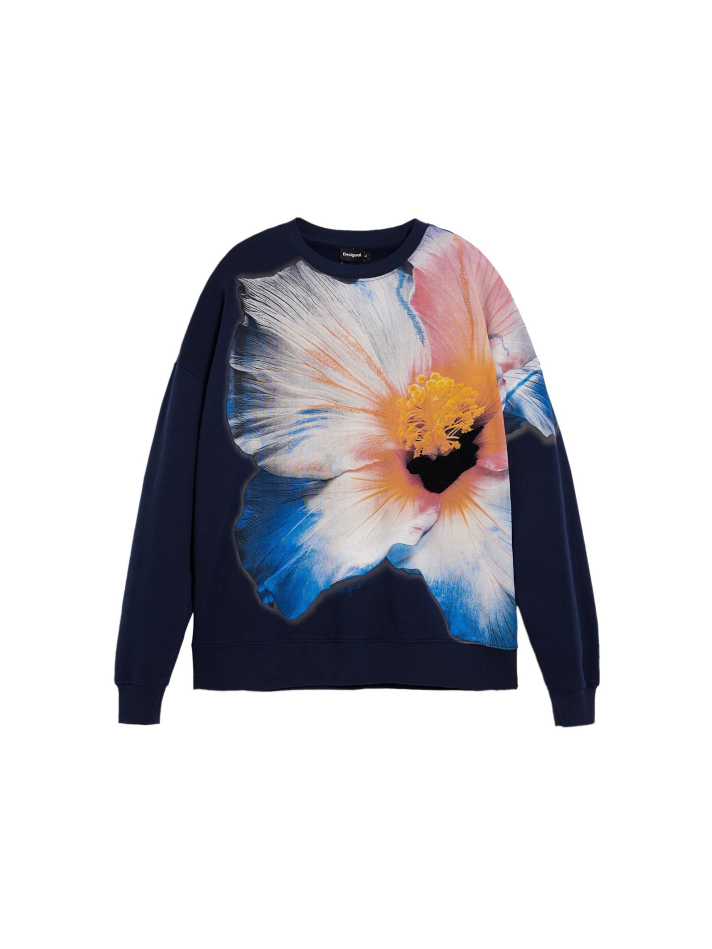 Desigual Sweatshirt i marinblå / azur / orange / hallon, Produktvy