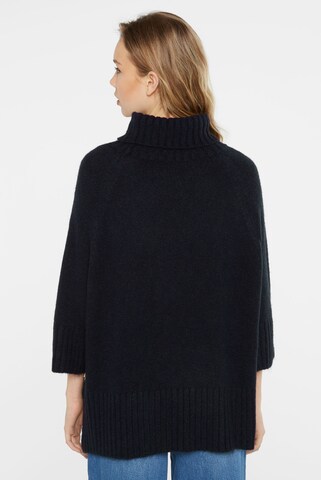 SENSES.THE LABEL Rollkragenpullover mit verkürzten Ärmeln in Blau