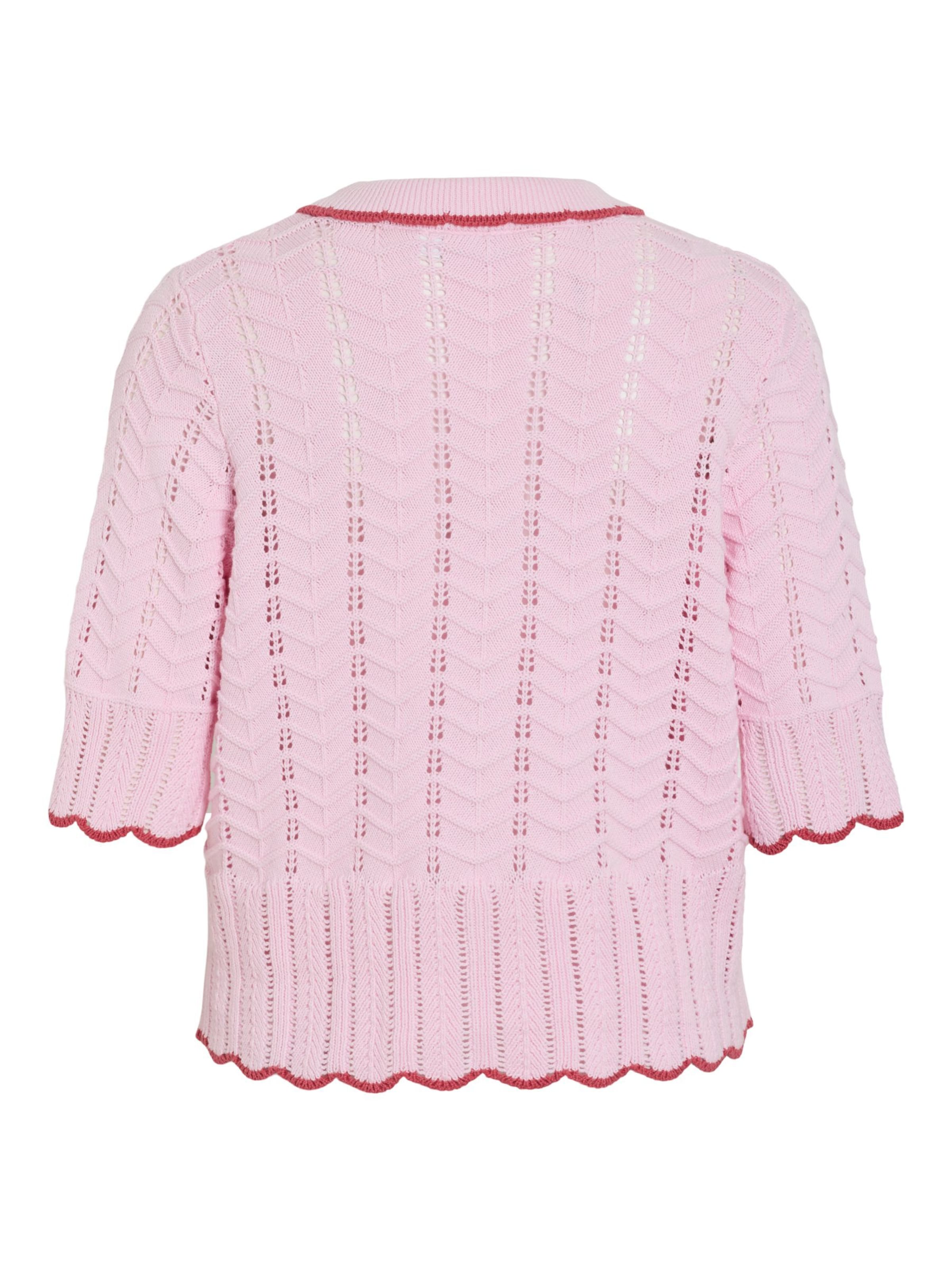 VILA Gebreid vest 'VIZinnia' in Roze