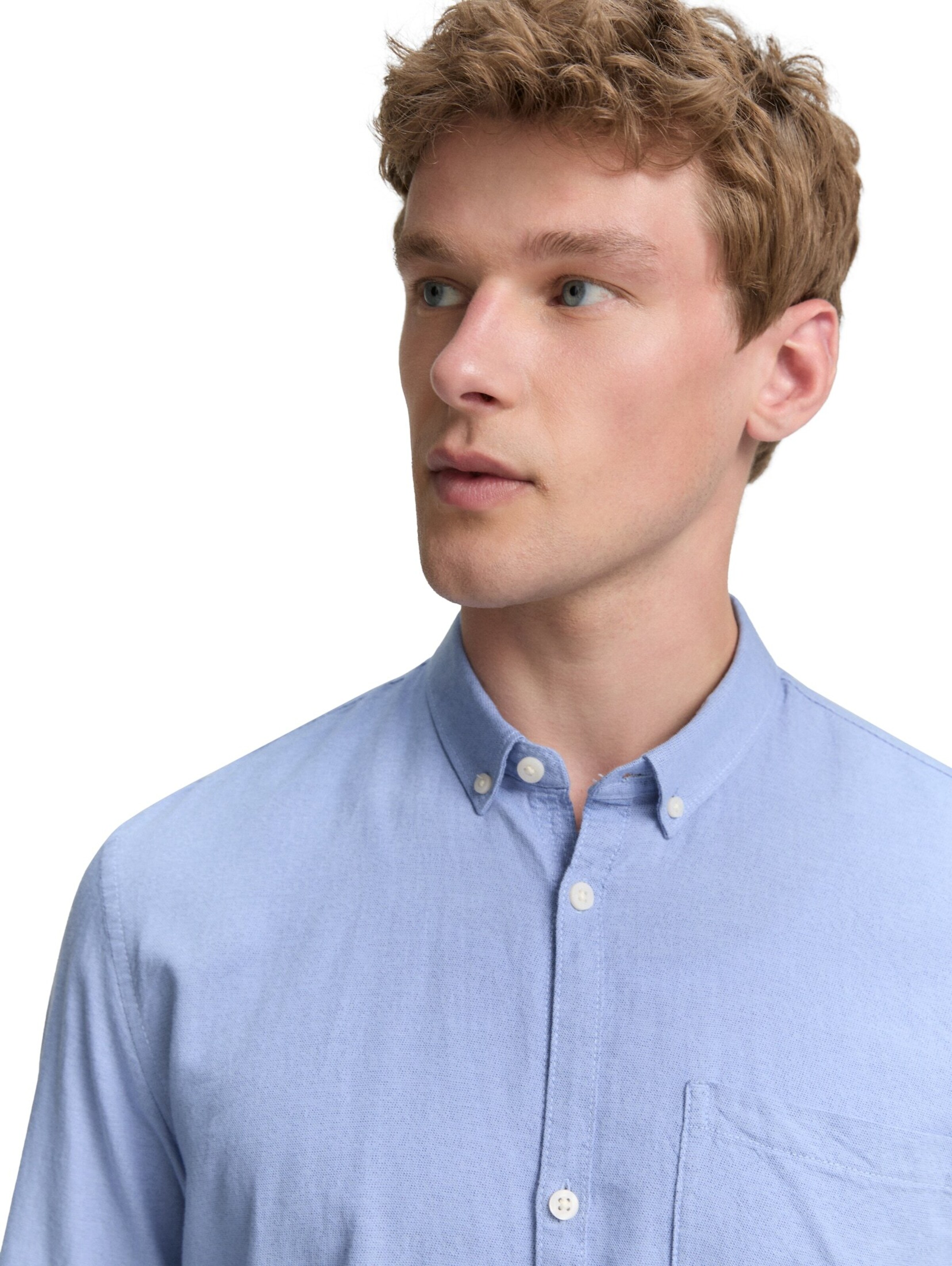 TOM TAILOR DENIM Regular fit Button Up Shirt in Blue