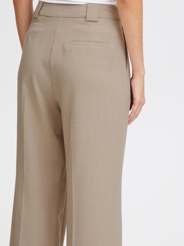 Wide Leg Pantalon à pince ICHI en beige