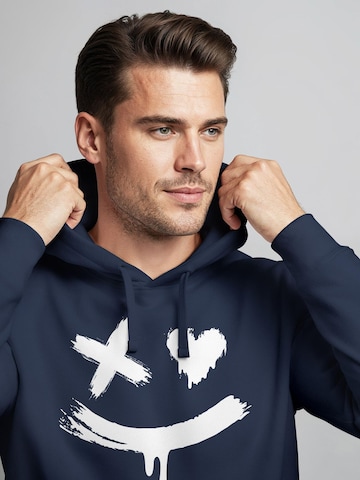 Neverless Sweatshirt 'Creepy Smile' in Blau