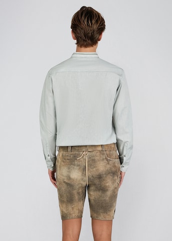 SPIETH & WENSKY Slim fit Traditional button up shirt 'Hubertus' in Green