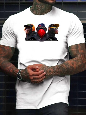 RMK Shirt 'kurzarm Affe'‌‌ in Weiß