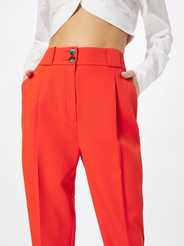 River Island Regular Pleat-Front Pants in Red