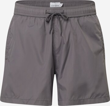 Shorts de bain TOPMAN en gris : devant