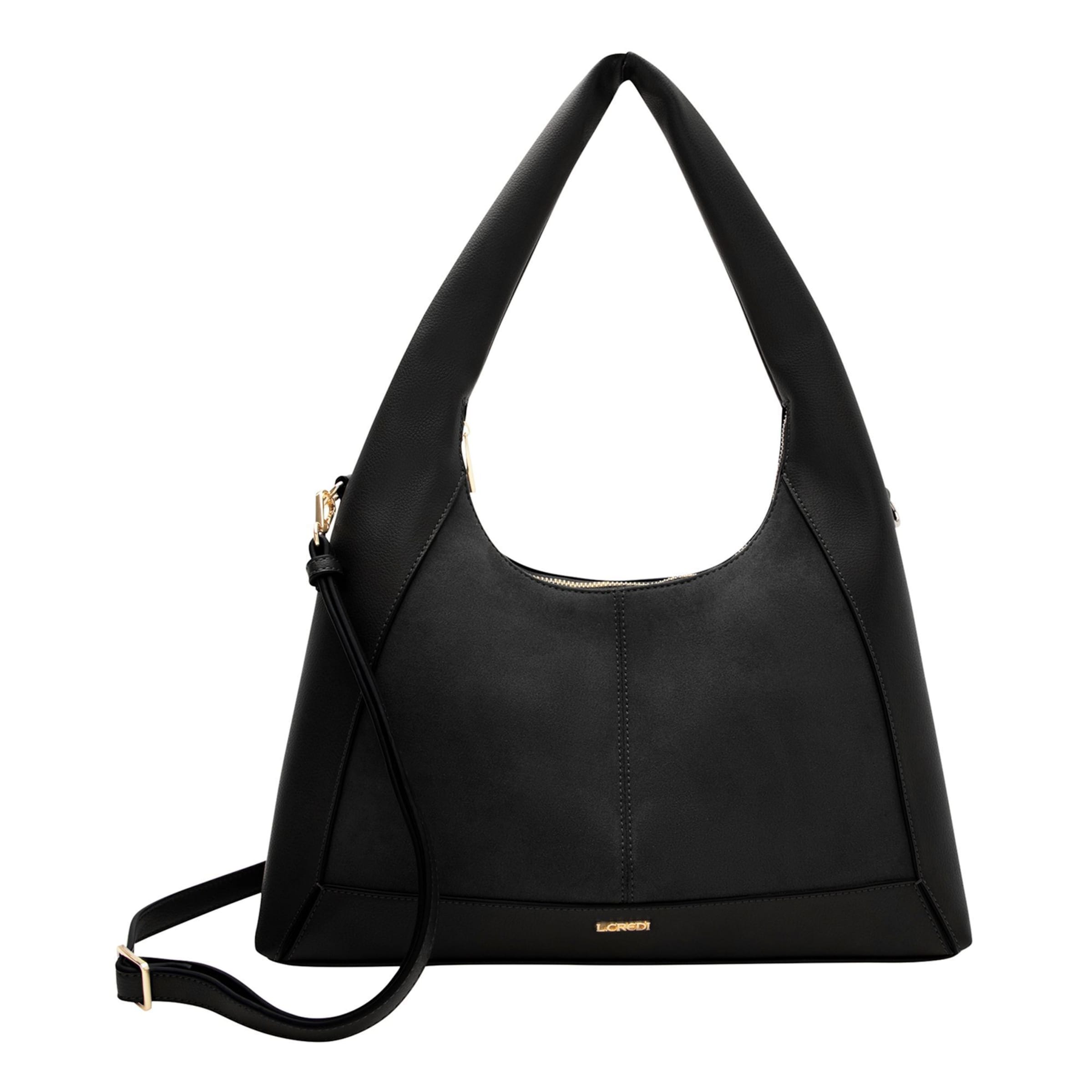 L.CREDI Shoulder Bag 'Palmira' in Black: front