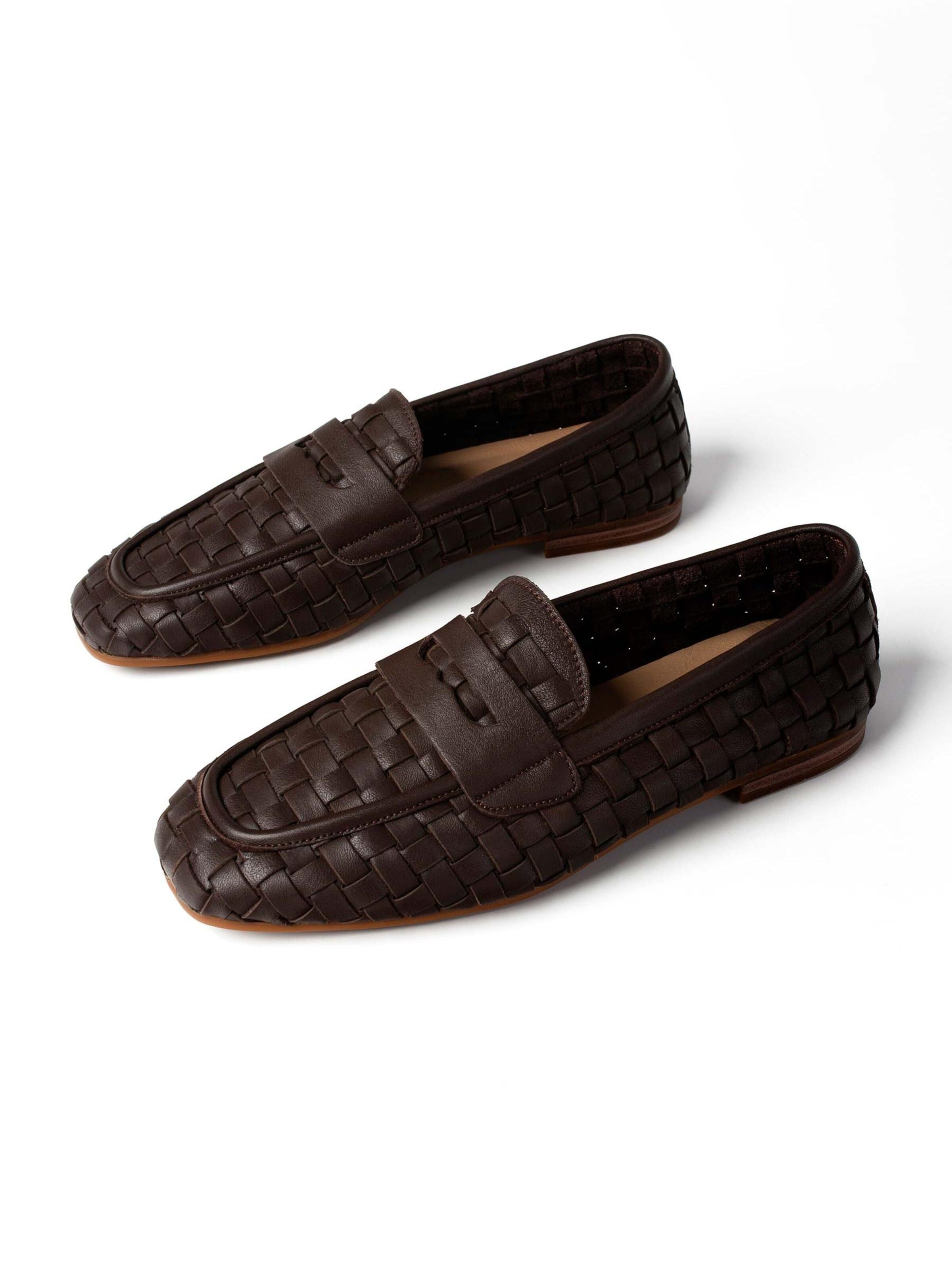 L37 HANDMADE SHOESSlip On cipele 'WALKING UNDER GOLDEN SKIES' - smeđa boja
