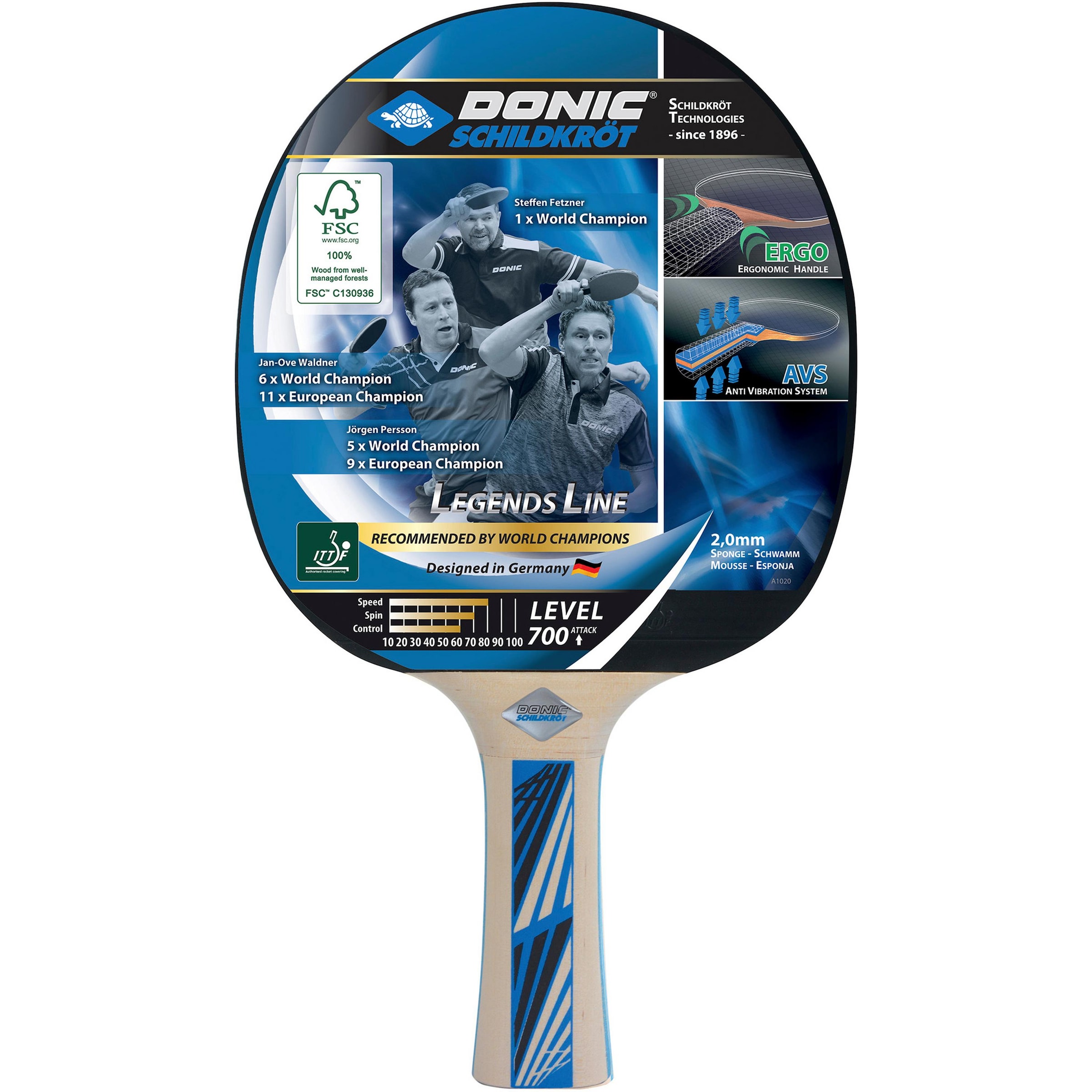 Donic-Schildkröt Racket 'Legends700' in Mixed colors: front