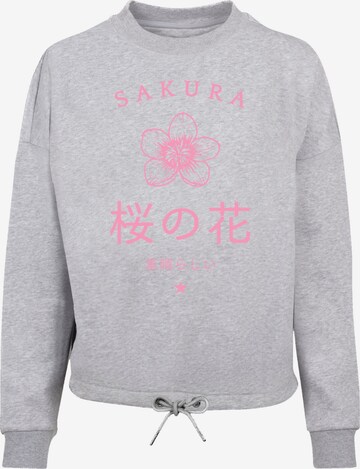 F4NT4STIC Sweatshirt 'Sakura Blume Japan' in Grey: front