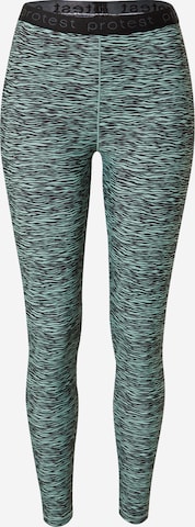 PROTEST Skinny Workout Pants in Green: front