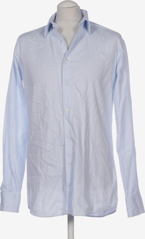 LAGERFELD Button Up Shirt in M in Blue: front