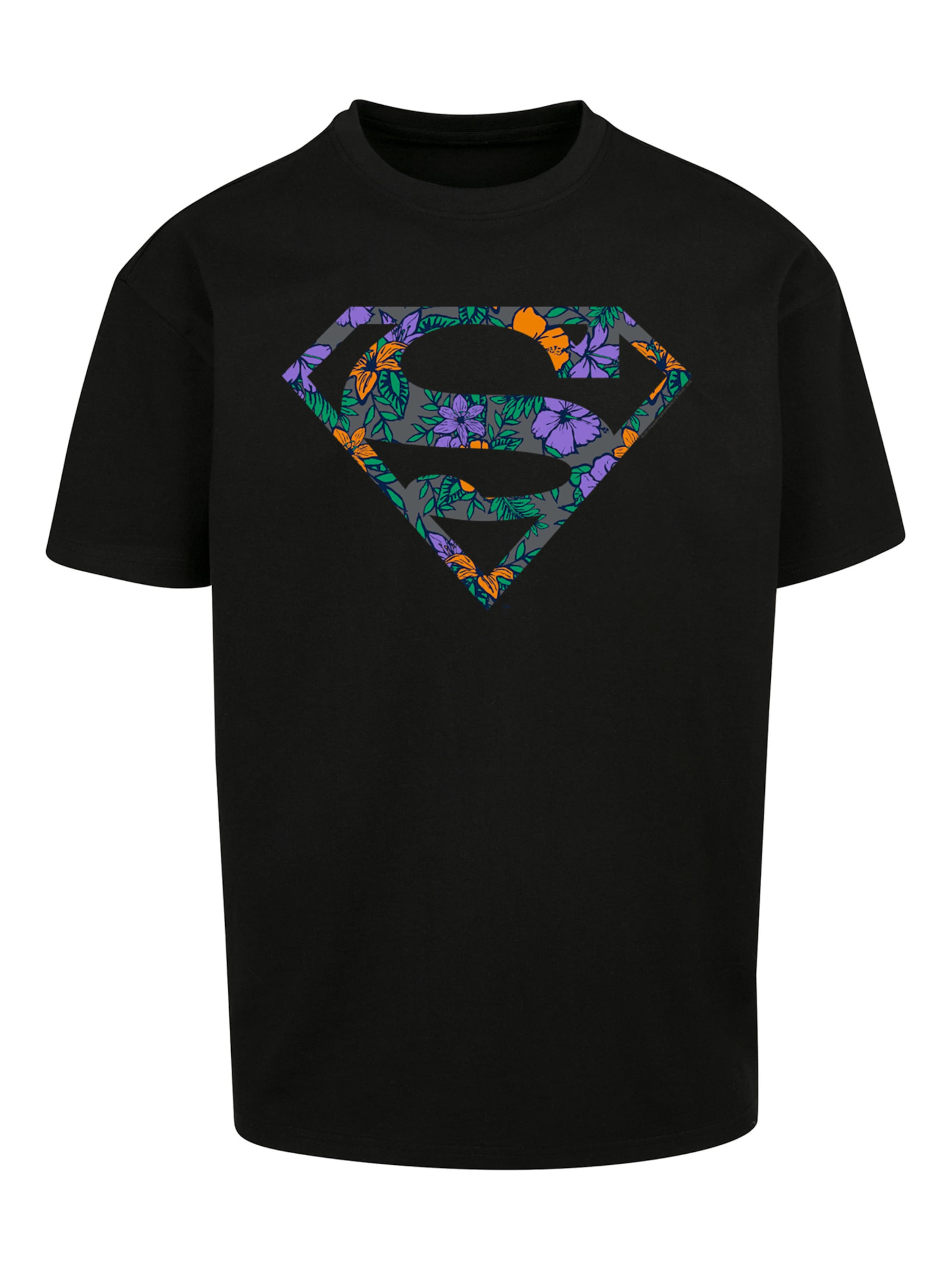 F4NT4STIC Shirt 'Superman' in Zwart: voorkant