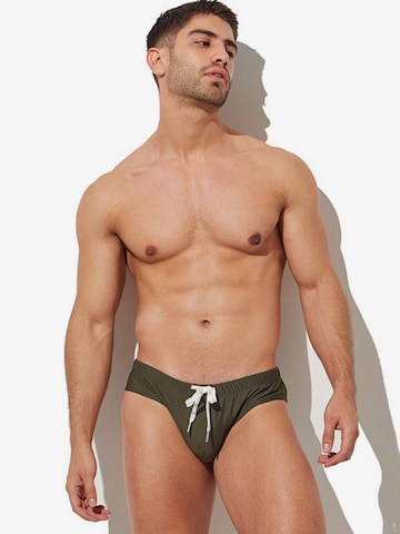 BIMONI Athletic Swim Trunks in Green: front