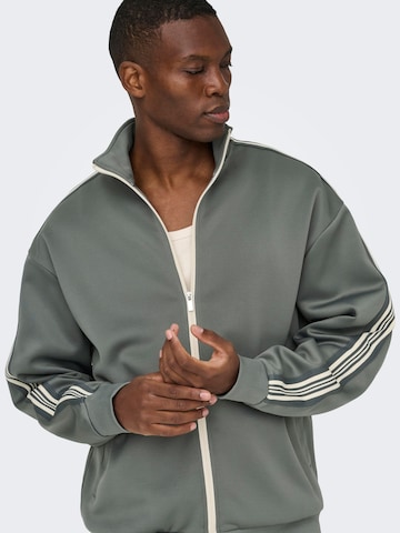 Only & Sons Sweatvest 'ONSRiber' in Grijs