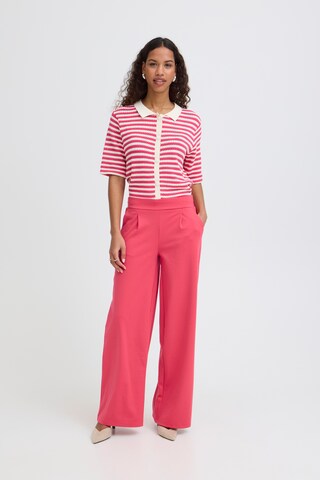 ICHI Wide Leg Hose 'IHKate' in Pink: Vorderseite