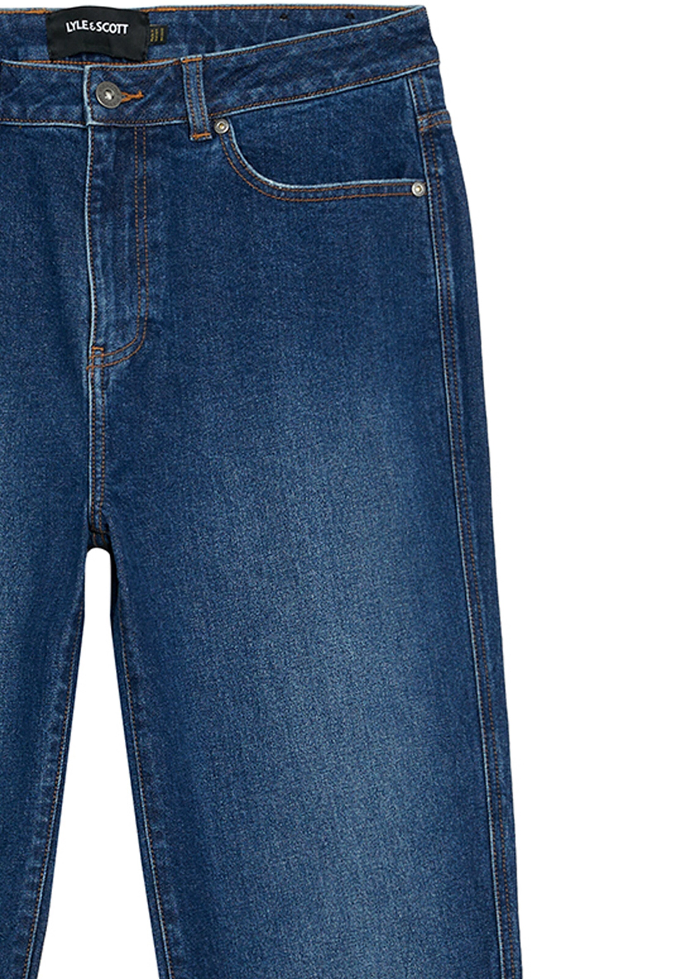 Lyle & Scott Tapered Jeans in Blauw