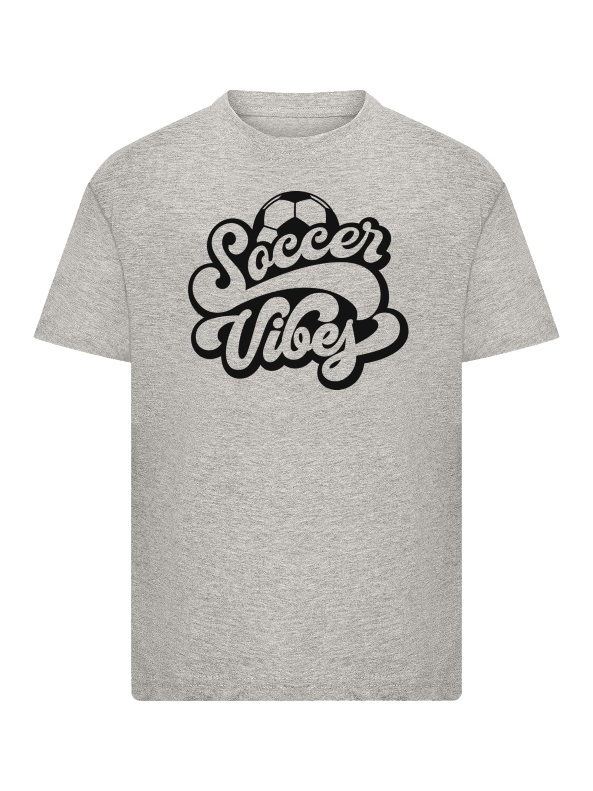 F4NT4STIC T-Shirt 'Soccer Vibes Typography Sporty Graphic' in Grau: Vorderseite