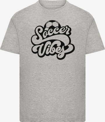 F4NT4STIC Shirt 'Soccer Vibes Typography Sporty Graphic' in Grey: front