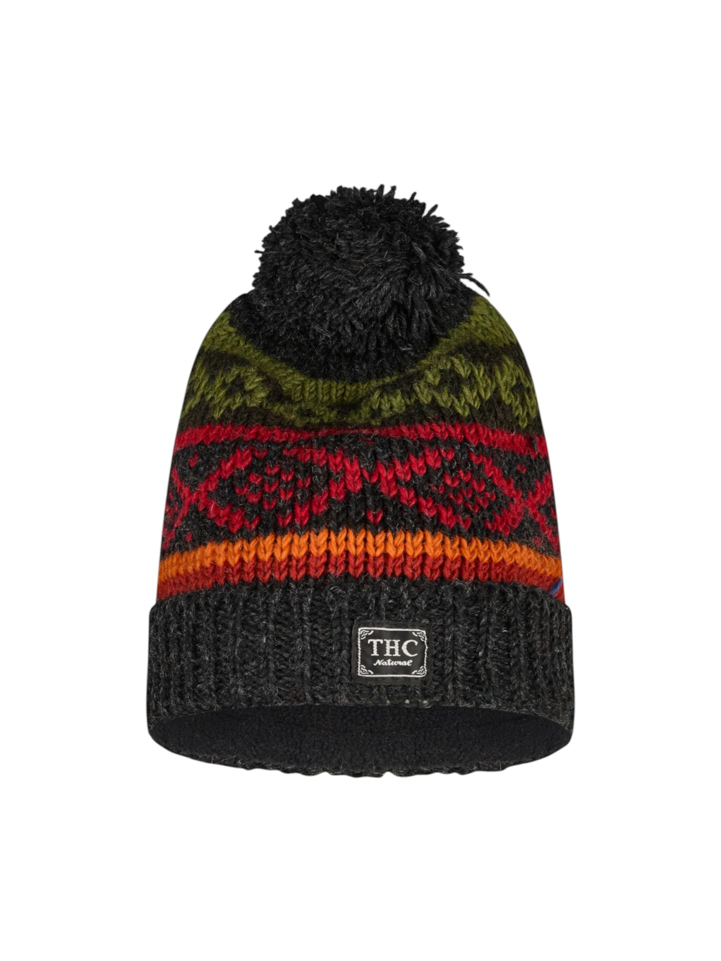 THC Natural Line Beanie in Mixed colors: front