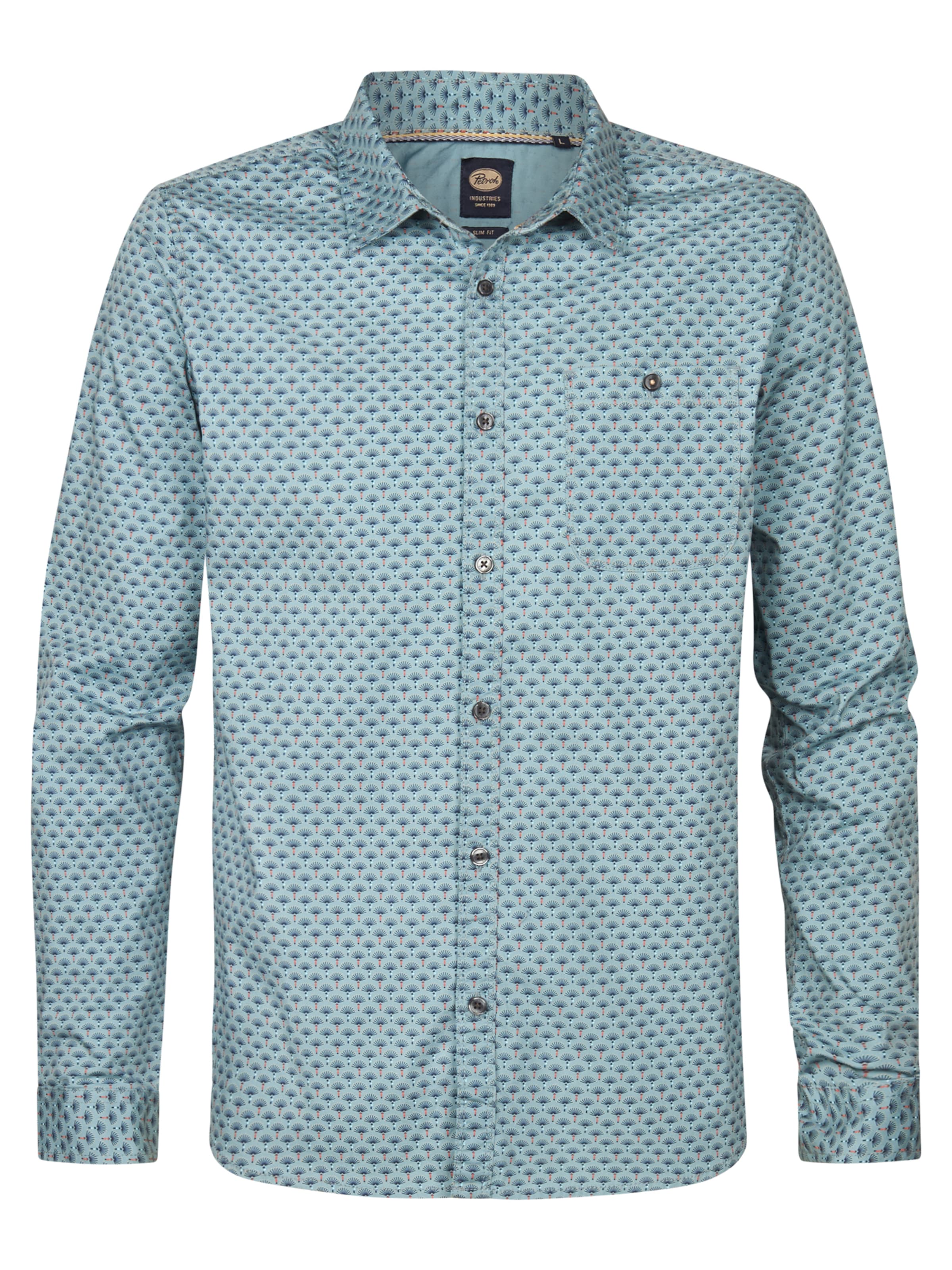 Petrol Industries Regular fit Overhemd in Blauw: voorkant